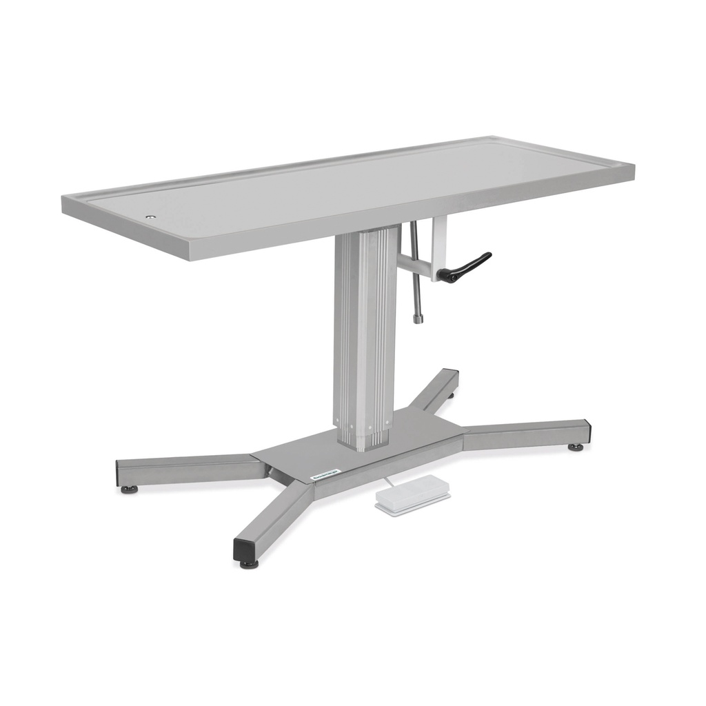 [6020120001] Surgery table with 'X'stand, tilt mechanism/one direction and electric or hydraulic  (Stainless steel, 50 x 130 cm, Electric)