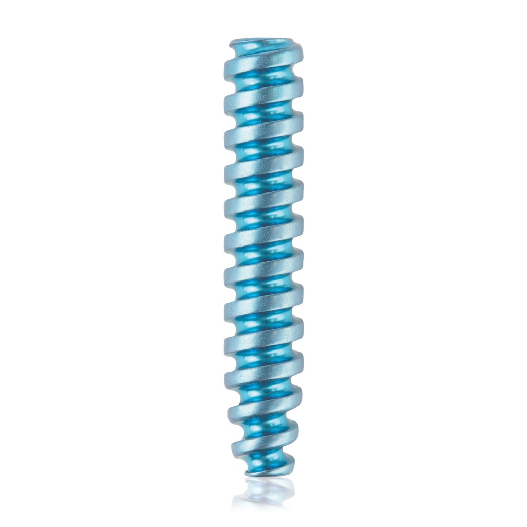 [191579] Titanium interference screw Ø3.5x19mm, cannulated, cannulation 1.1mm, light blue, HEX 2.0
