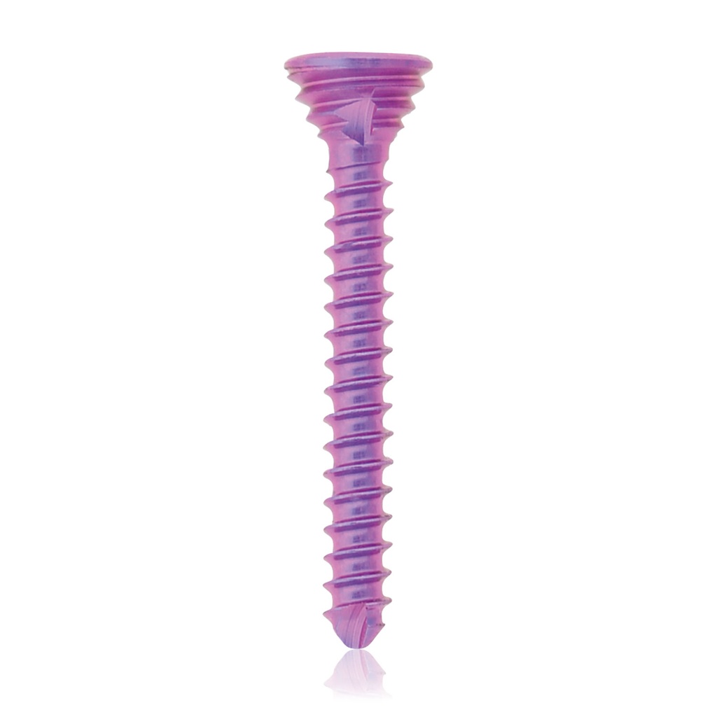 Titanium locking screw Ø1.2x 10mm, multi-directional, magenta, Torx 6, self-drilling, self-tapping