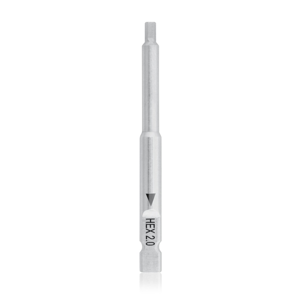 Screwdriver blade cannulated,  Ø1.2 HEX 2.0/50mm, AO – quick coupling
