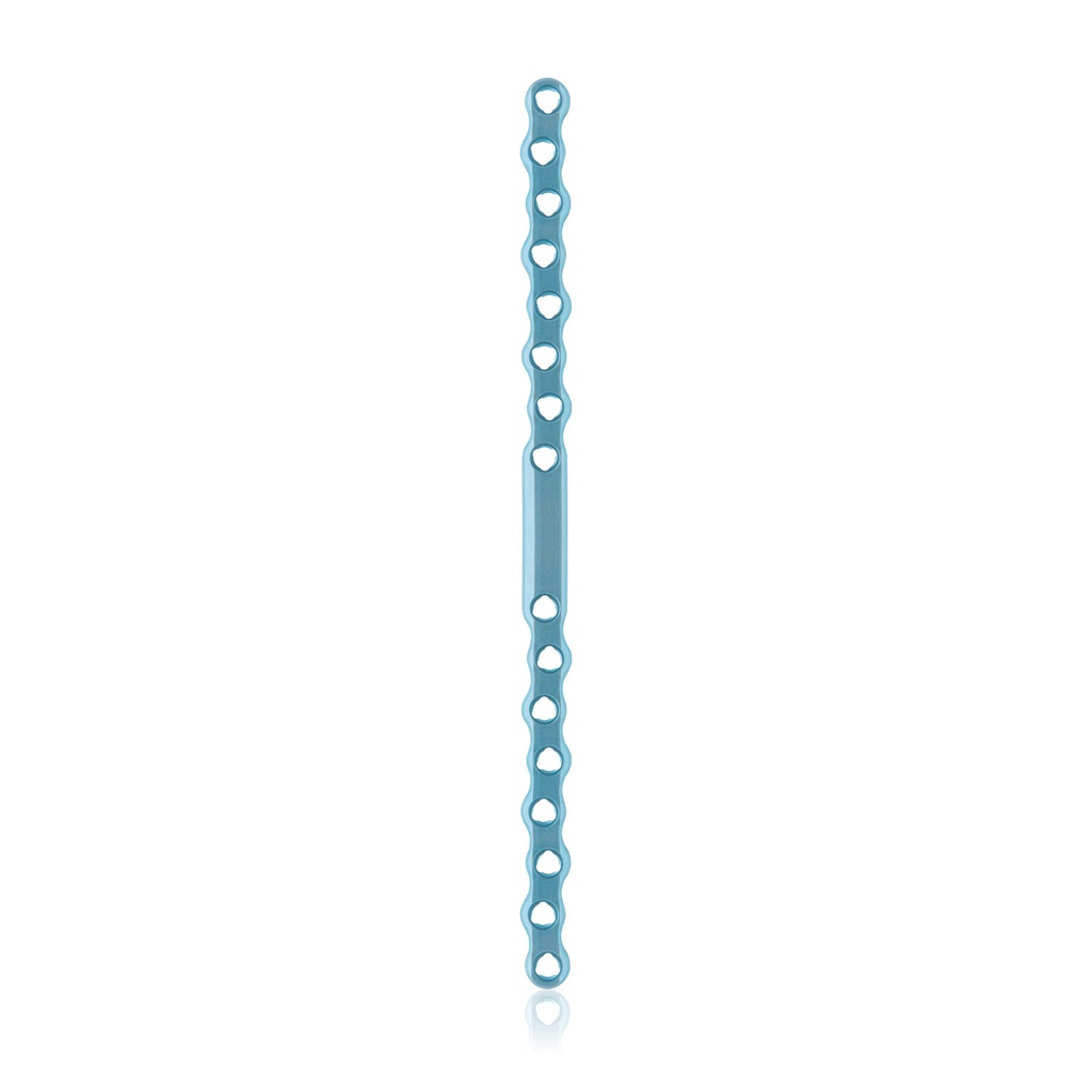 EickLoxx Large bone plate, 16-hole,  S Type, 180 x 10,5 x 3,2 mm, titanium light blue