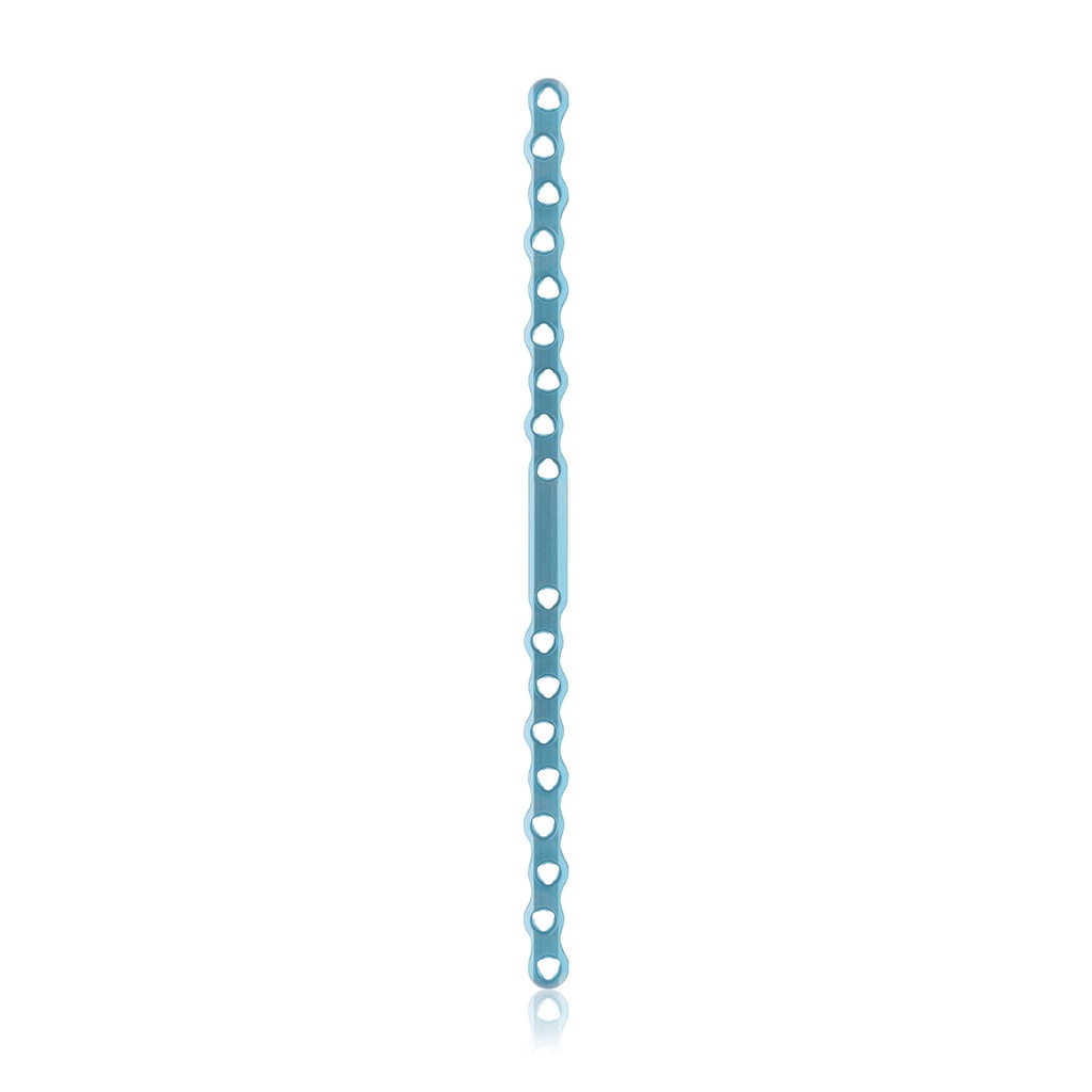 EickLoxx Large bone plate, 18-hole, S Type, 210 x 10,5 x 3,2 mm, Titanium light blue