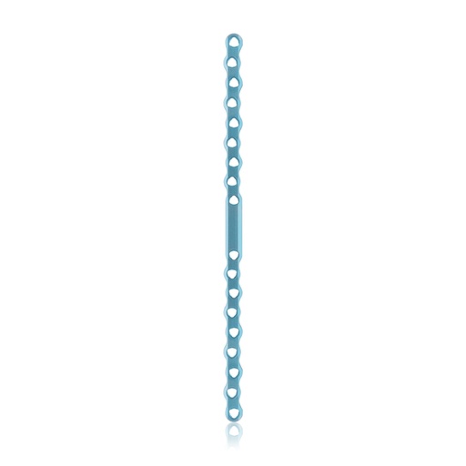 [187779] EickLoxx Large bone plate, 18-hole, S Type, 210 x 10,5 x 3,2 mm, Titanium light blue