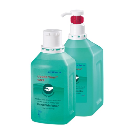 [307230] Schülke desderman care, 1 l Euro bottle, ethanol-based hand disinfectant with nourishing panthenol