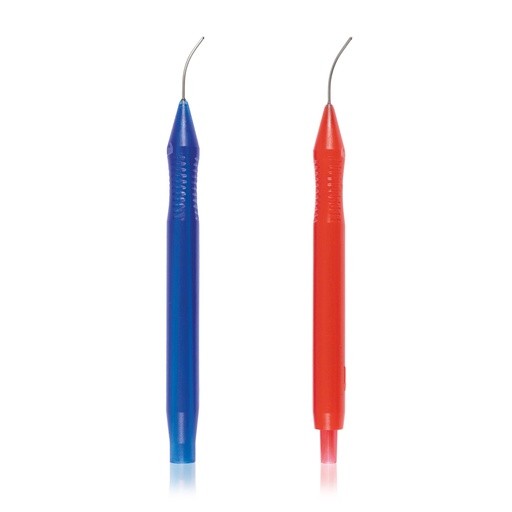 [329070] Bimanual System I/A Disposable 21G curved cannulas (1 Irrigation handle open end flush 45° tip/ 1 Aspiration handle outlet ø 0.35 mm, roughened tip)