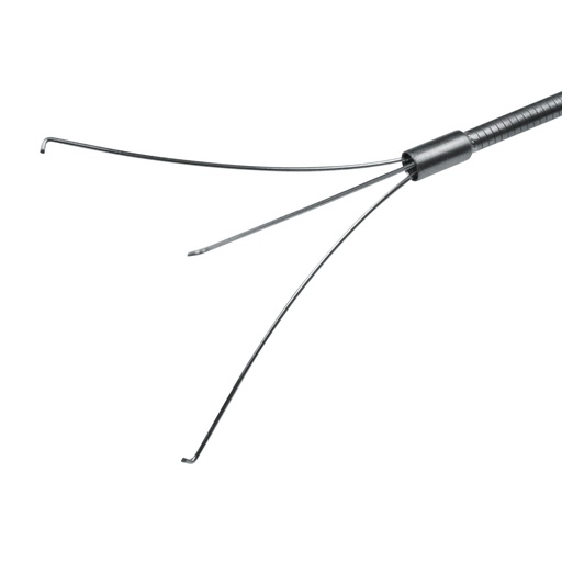 [306345] Foreign body grasper with hook, flexible, 3 grippers, for working channels from Ø = 2.8 mm, L = 400 cm