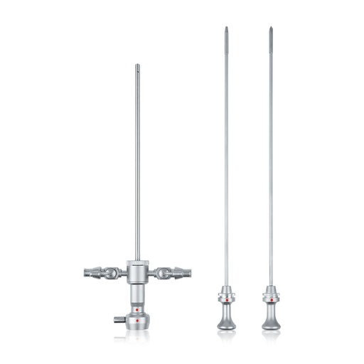[30423001] Arthroscopy shaft, L = 17.4 cm, for endoscopes Ø = 2.7 mm, with 2 irrigation taps, with 2 obturators
