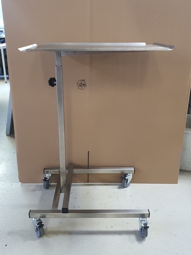 [SCH625160] Instrumentenzureichtisch 40 x 60 cm, höhenverstellbar von 90 - 132 cm, mit 4 Rollen, rostfrei - Instrumententisch, bereits montiert, ohne Verpackung.