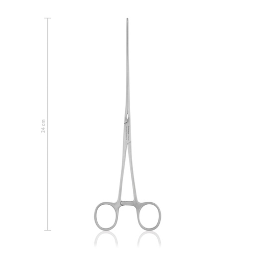 [144924] Mayo-Robson bowel clamp, 24 cm, curved, longitudinally ribbed, soft and elastic