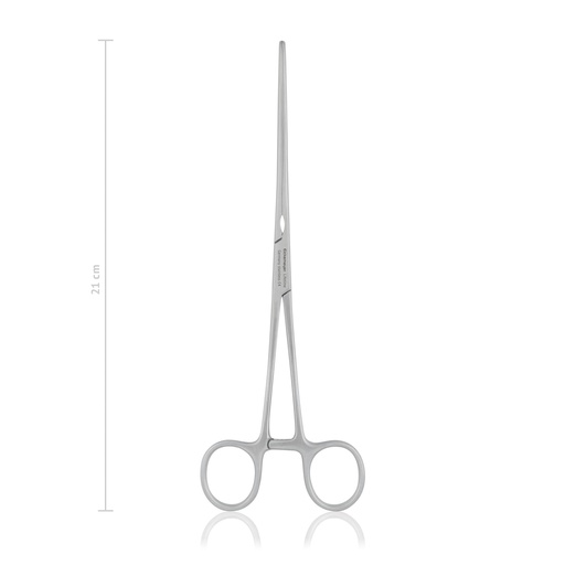 [144621] Mayo-Robson bowel clamp, 21 cm, straight, longitudinally ribbed, soft and elastic