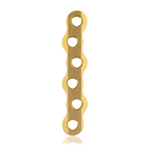[187750] EickLoxx S-Type bone plate 6 hole, 60 x 11 x 4.5mm, titanium, gold 