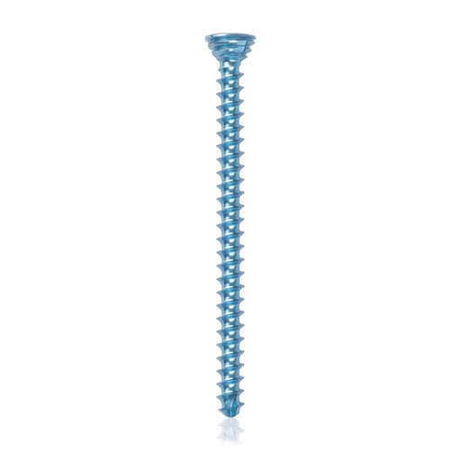 [185603] Titanium locking screw Ø2.7x 38mm, multidirectional, blue, Torx 10, self-drilling, self-tapping